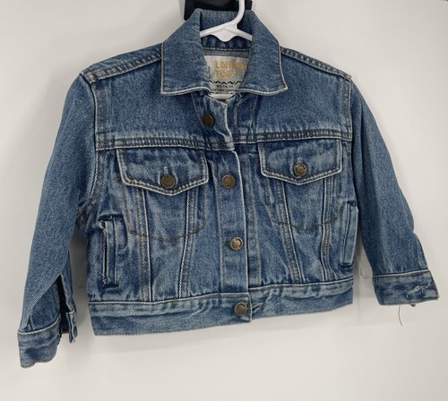 London Fog VTG Trucker 90s Denim Jacket Fall Toddler Layer Button 2T Cotton - Picture 2 of 13