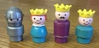 4x Vintage Fisher-Price Little People King / Queen / Prince / Knight 1970’s Wood