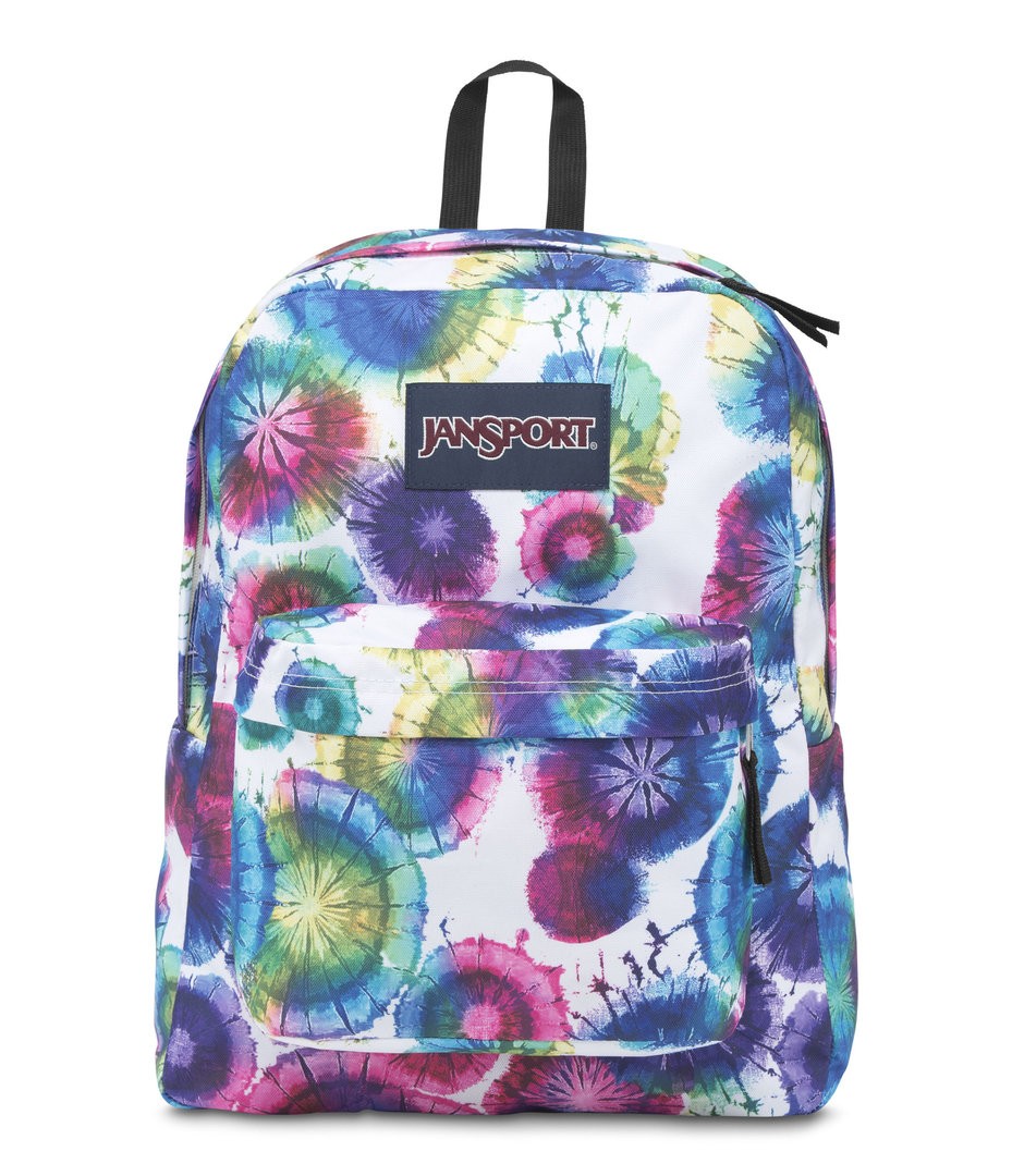 JanSport Superbreak Backpack, Back to School bag, Rucksack (Multi Tie Dye)