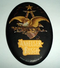 ANHEUSER BUSCH BEER VINTAGE ANTIQUE LADIES COMPACT MIRROR ADVERTISING BUDWEISER