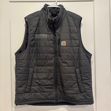 Carhartt Mens Gilliam Vest Gray Quilted Insulated Cordura Nylon XL Zuern