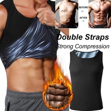 Men Gynecomastia Compression Tank Tops Sauna Sweat Vest Body Shaper Sports Shirt