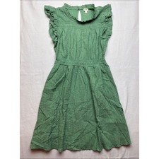 J. Crew size large Green Ruffle Sleeve Casual Dress knee length olive guest