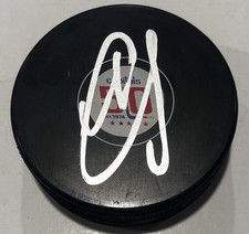 ALIAKSEI PROTAS SIGNED WASHINGTON CAPITALS HOCKEY PUCK W/ CASE COA