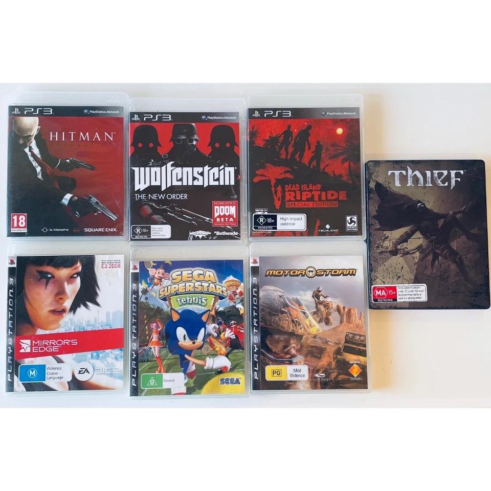 7x PlayStation 3 PS3 Game Bundle - Wolfenstein Hitman Thief Dead Island PAL Foto 2 de 4