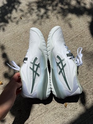 asics gel resolution x womens size 6.5 white/monument blue