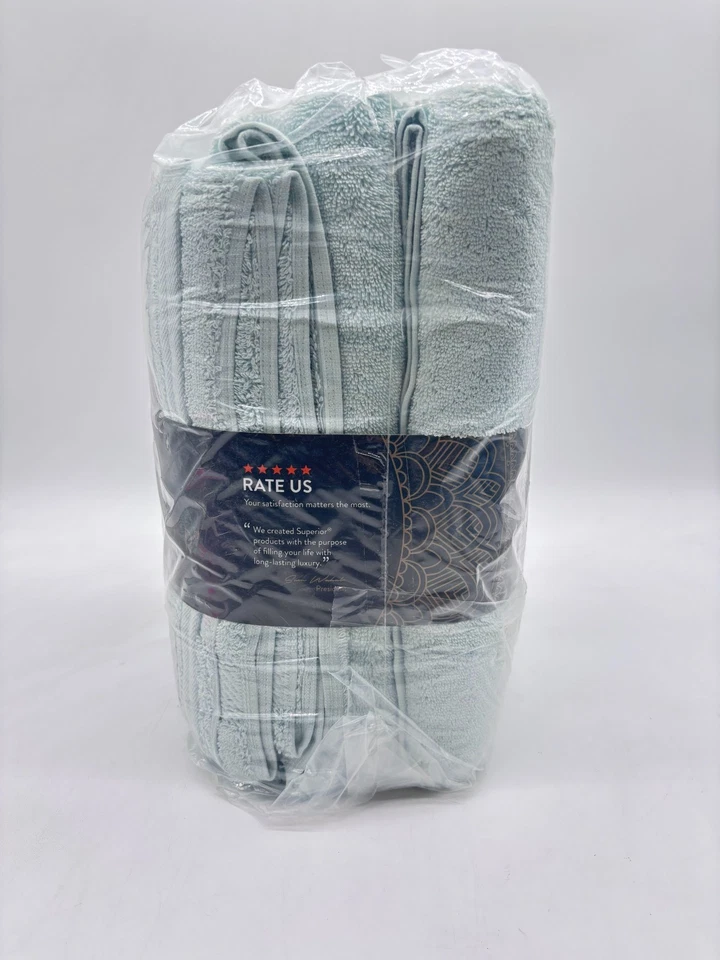 Superior Brand Madison Collection 6 Piece Set 30X55" Bath Towel - Sea Foam - Image 3 of 4