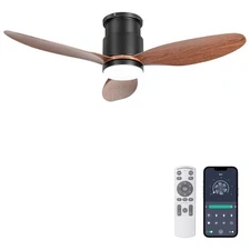 42'' Low Profile Ceiling Fans with Lights, Remote/App Control, Dimmable, Quie...