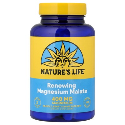 2 X Nature's Life, Renewing Magnesium Malate, 100 Tablets (200 mg per Tablet)