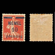 6785 Memel SG17 10 Orange Red 1920. Mi 19x Mint MH. C£23