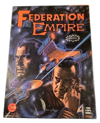 Vintage 1986 Federation and Empire Brettspiel meist ungelocht + Deluxe Regelbuch