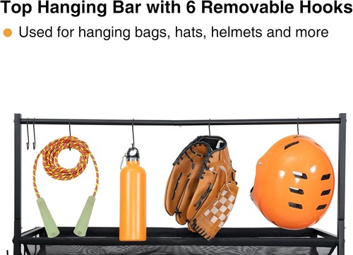 Garage Sports Equipment Organizer, Rolling Storage Cart, Garage Ball Storage - Picture 5 of 6