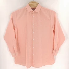 Mizzen And Main Shirt Mens 2XL XXL Orange Checkered Leeward Standard Fit Long Sl