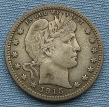 1915 P Barber Quarter 25C)