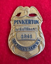 Vintage Pinkerton Lieutenant Badge 1341