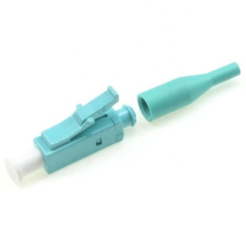 20 Connettori LC per fibra multimodale OM3 OM4, color Aqua, passacavo da 0.9mm - Zdjęcie 2 z 2