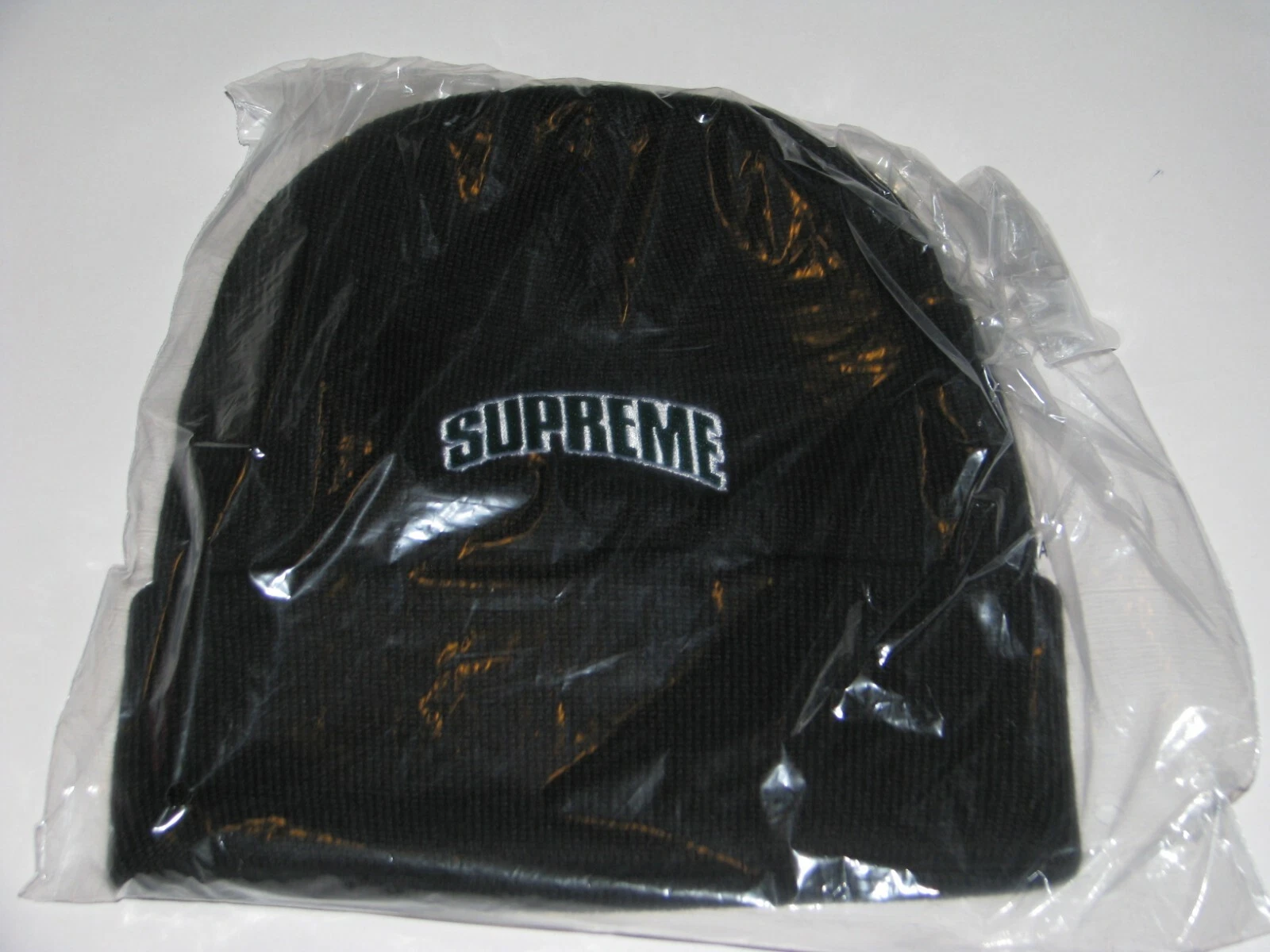 Casquette chapeau d'hiver SUPREME New York logo Crown Beanie NOIR/VERT NEUF ! F/W 2018