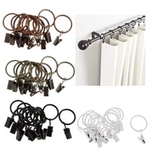 12PCS Curtain Rod Gliders Hanging Shower Curtain Clip Round Ring Curtain Hooks