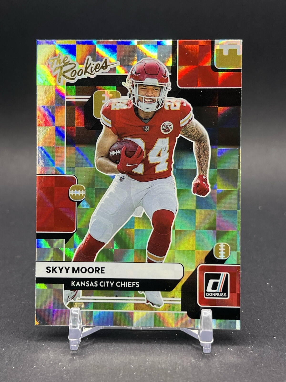 2022 Panini Donruss SKYY MOORE Chiefs THE ROOKIES RC Checkerboard Holo #TR-24