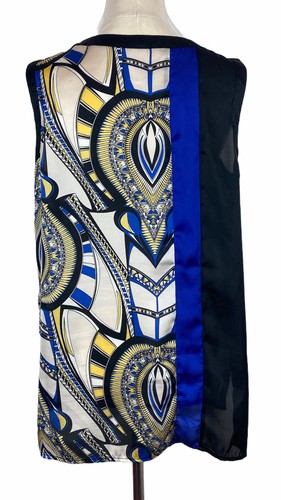 Events Womens Size 8 Blue/Black Sleeveless Blouse - Picture 3 of 7