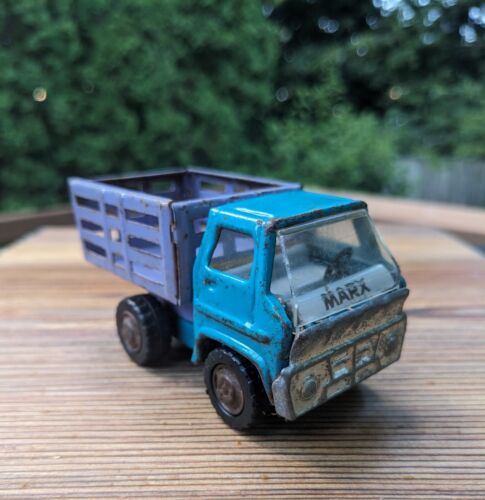 Marx Vintage 1970's Blue & Purple Pressed Steel Toy Hauling Truck - Picture 1 of 7