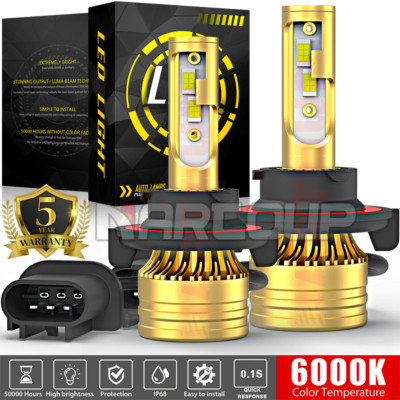 For Dodge Challenger SXT Coupe 2-Door 2009-2014 H13 LED Headlight High Low Bulbs