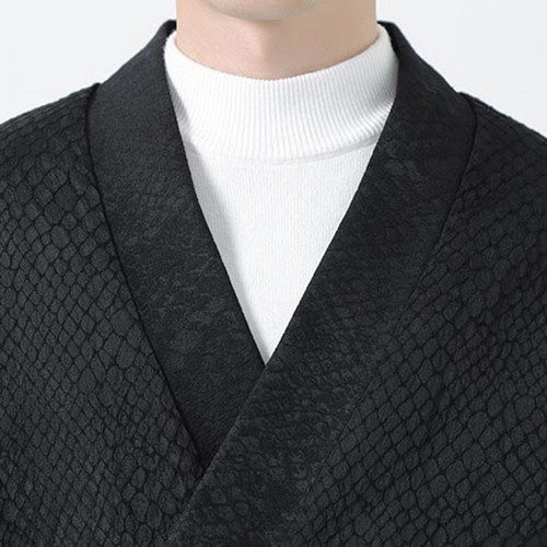 Cardigan imbottito casual da uomo Jacquard Hanfu Oversize da uomo casual - Foto 10 di 18