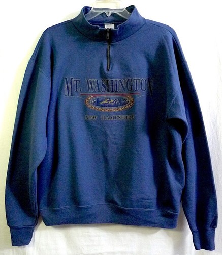 Vintage Mount Washington New Hampshire Blue 1/4 Zip Sweatshirt size 2XL