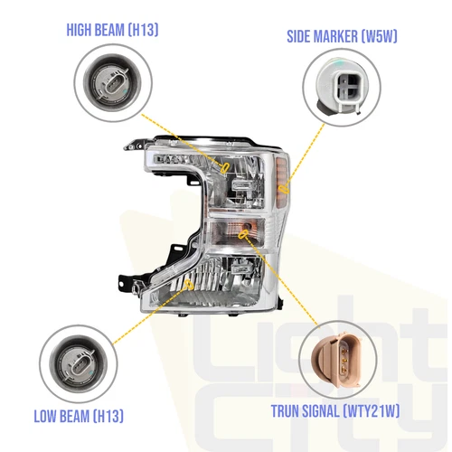 Faro halógeno lado izquierdo ford super duty f250 f350 f450 2020 2021 2022 - Imagen 3 de 11