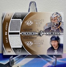 2011-12 Upper Deck SPX PEKKA RINNE PATRIC HORNQVIST #WC-RH DUAL JERSEY