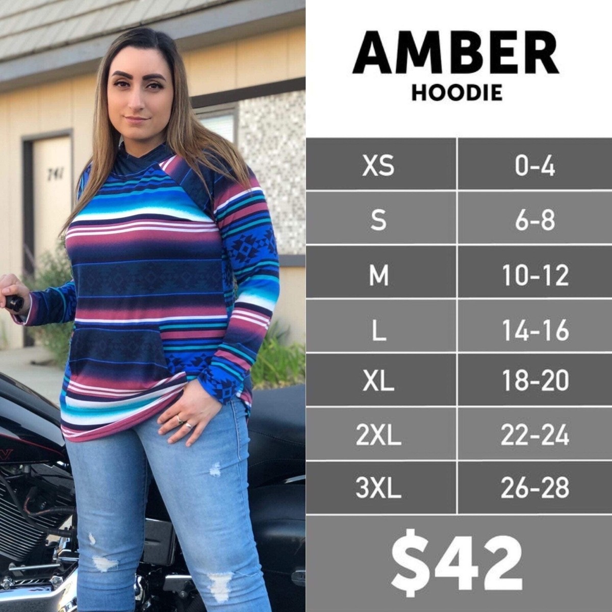 NWT LuLaRoe Amber Hoodie Various Prints and Sizes