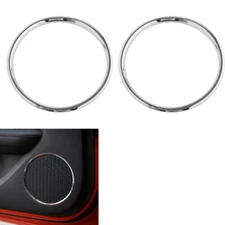 Interior Door Speaker Decor Ring Bezels for Ford Mustang 15+ Chrome Accessories