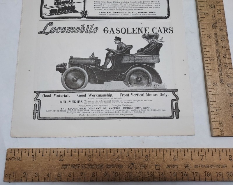 1904 - Locomobile GASOLENE CARS - magazine advertisement - listing #5380