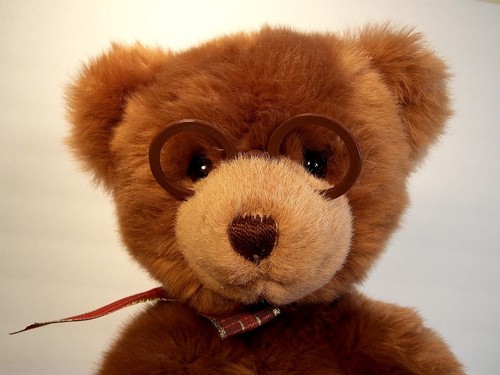 Gund Booker Teddy Bear Plush Cuddly Soft 14" Tall With Glasses Bow 44406 - Picture 8 of 9
