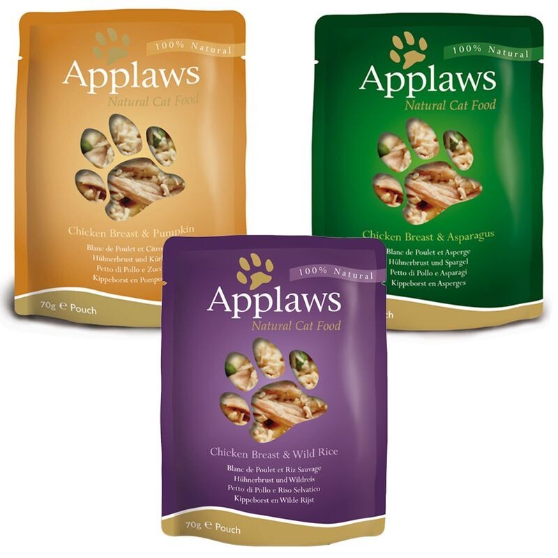 Applaws Wet Cat Food Multipack in Broth 12x70g, 24x70g Pouches Chicken