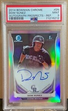 2014 Bowman Chrome Dom Nunez 1st Prospect Auto Autograph #BCAP-DN Rockies PSA 9