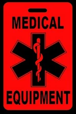 Personalized Hi-Viz Red Medical Equipment Luggage/Bag Tag