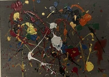 Original Abstract Expressionism Acrylic Painting Size: 9x12 inches 