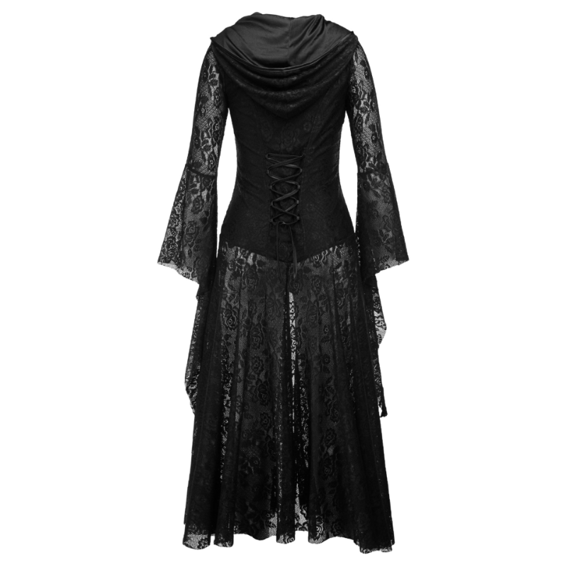 knee length dresses for ladies Medieval Cosplay Renaissance Archer Costumes Hooded Robe Lace Up Pullover  Long Hoodie Dress Cloak Halloween Party  Tales of Valhalla