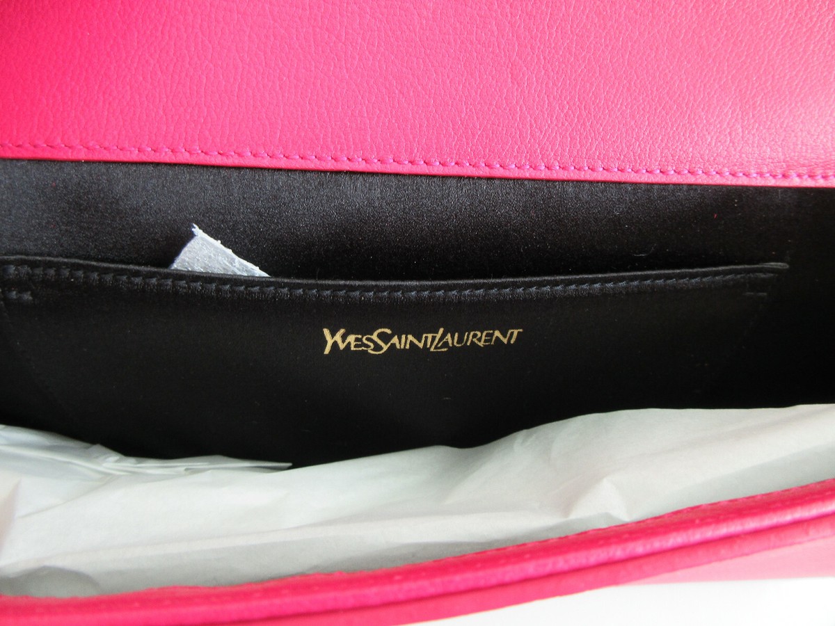YSL Saint Laurent Leather Large Belle de Jour Clutch Handbag