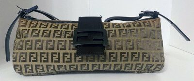 FENDI ミッツァ Fendi Borsa Passaspalla Zucchino Marrone Toro/Moro Baguette