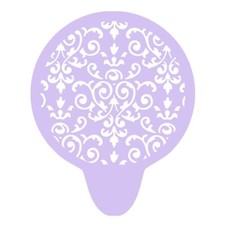 Damask Coffee Stencil – Reusable Latte Cappuccino Cake Cocktail Icing Decor