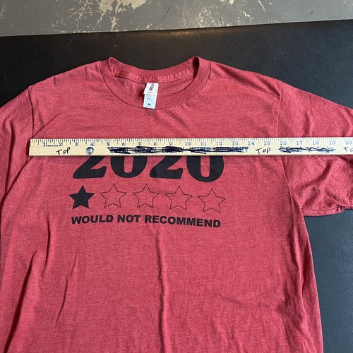 Medium Red 2020 One Star Would Not Recommend T-Shirt Men’s Humor Shirt Med M - Picture 4 of 6