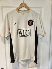 Man Utd 2006 2008 Away White Nike Football Shirt Large Mens Solskjaer 20