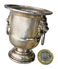 Trophy Lion Head Handles Mini Ornament Metal Vintage ra