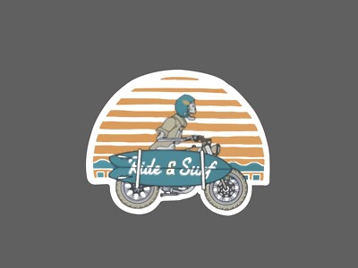 Ride And Surf Sticker Skeleton Waterproof Ocean Beach Tropical Gift NEW