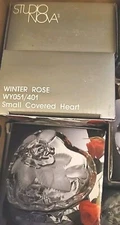  Mikasa Studio Nova Winter Rose 2 Side Heart Jewelry Trinket Box New In Box