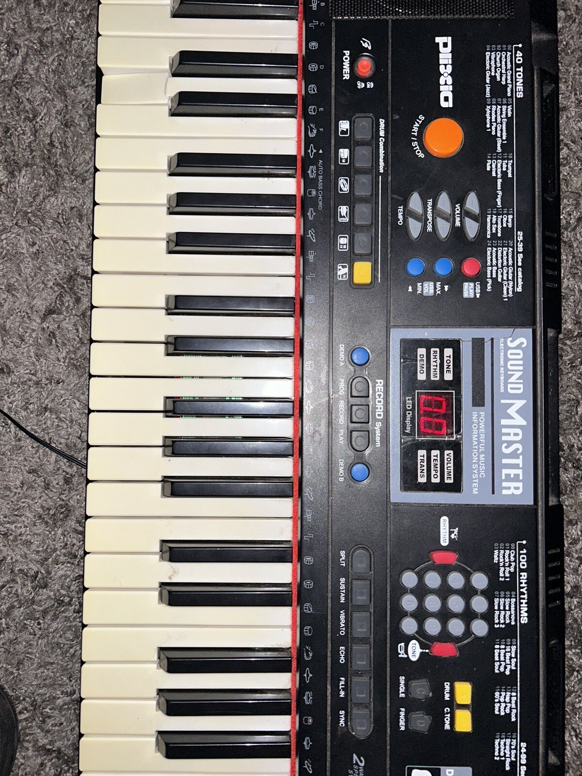 Plixio 10766396 61 Key Digital Electric Piano Keyboard with USB