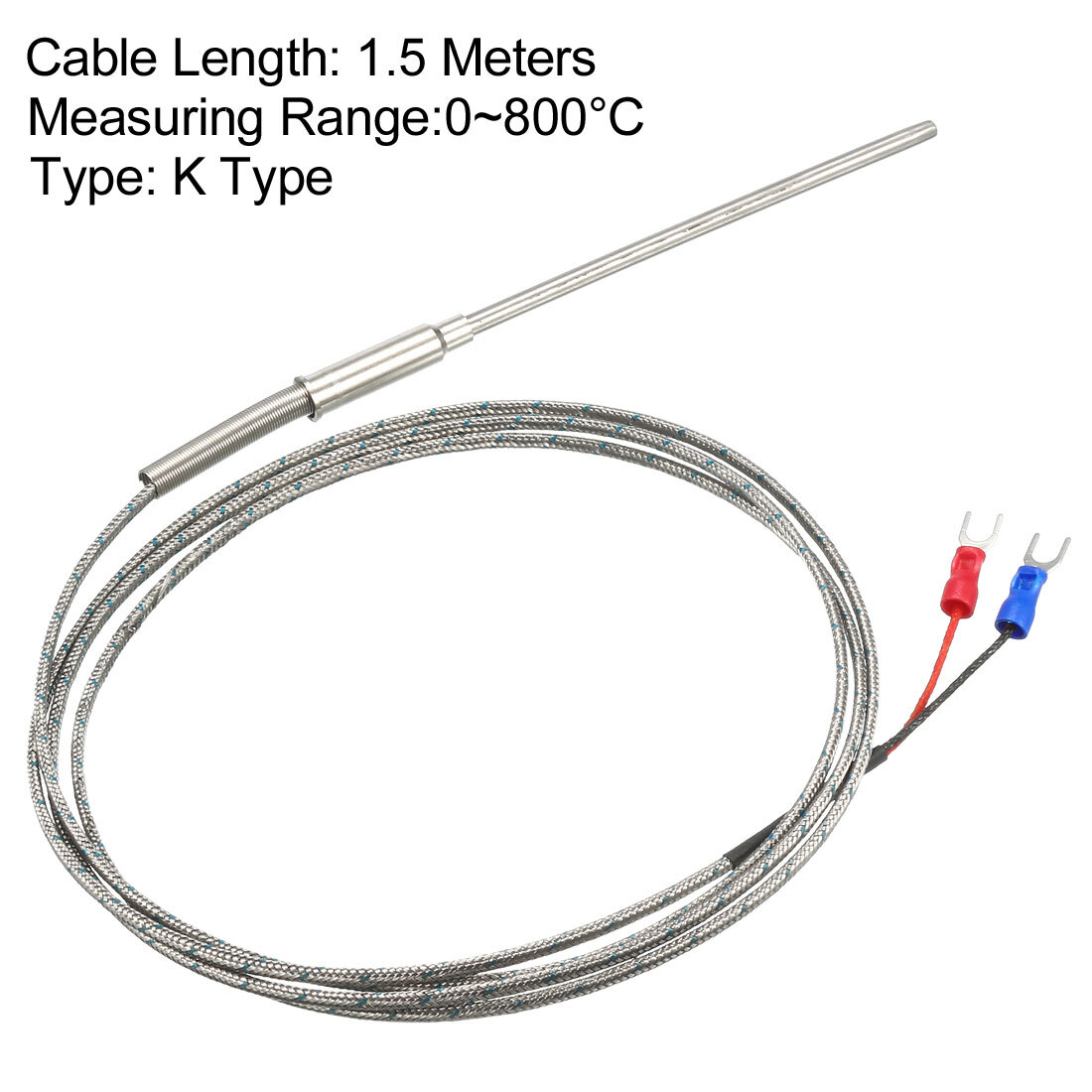 K Type Temperature Sensor Probe 1.5M Cable 4mmx100mm Probe Thermocouple 714998778840 eBay