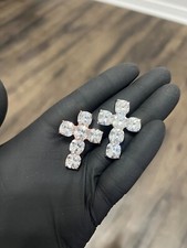 CUSHION CUT CROSS CZ STAINLESS STEEL PENDANT With ROPE CHAIN